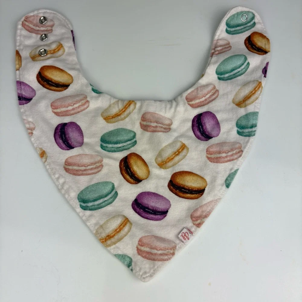 Posh peanut two cotton drool bibs pink french bulldogs and white macarons
